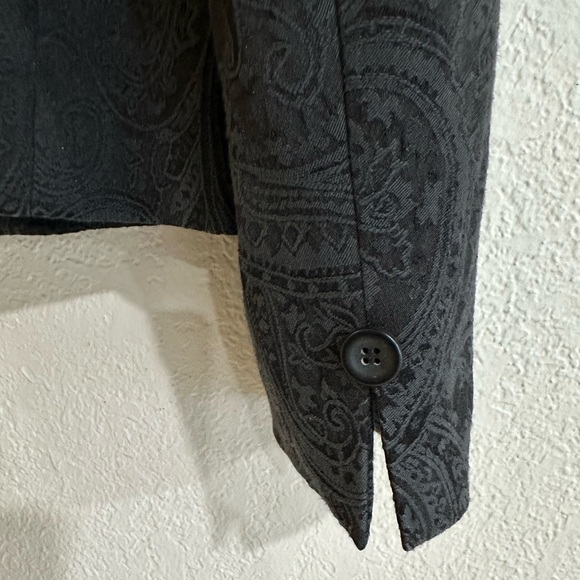 Style & Co Paisley Pattern Cropped Blazer Jacket Black Size 14 - Picture 14 of 16